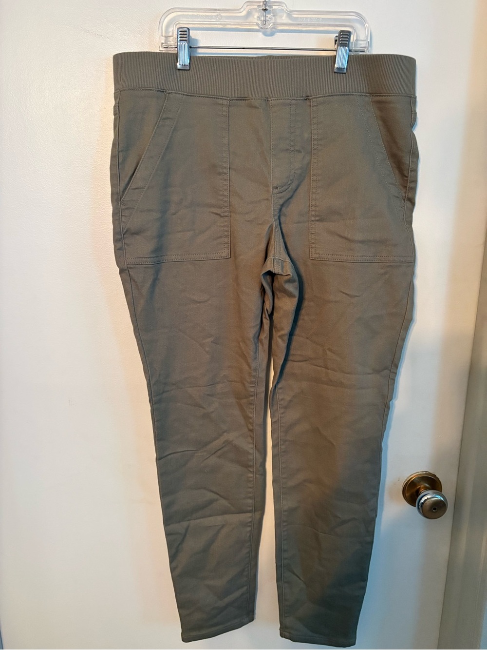 Juniors Olive Green Stretch Utility Pants